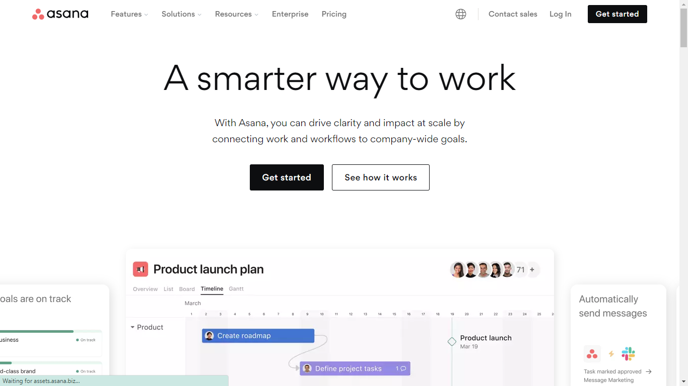 Asana Home Page