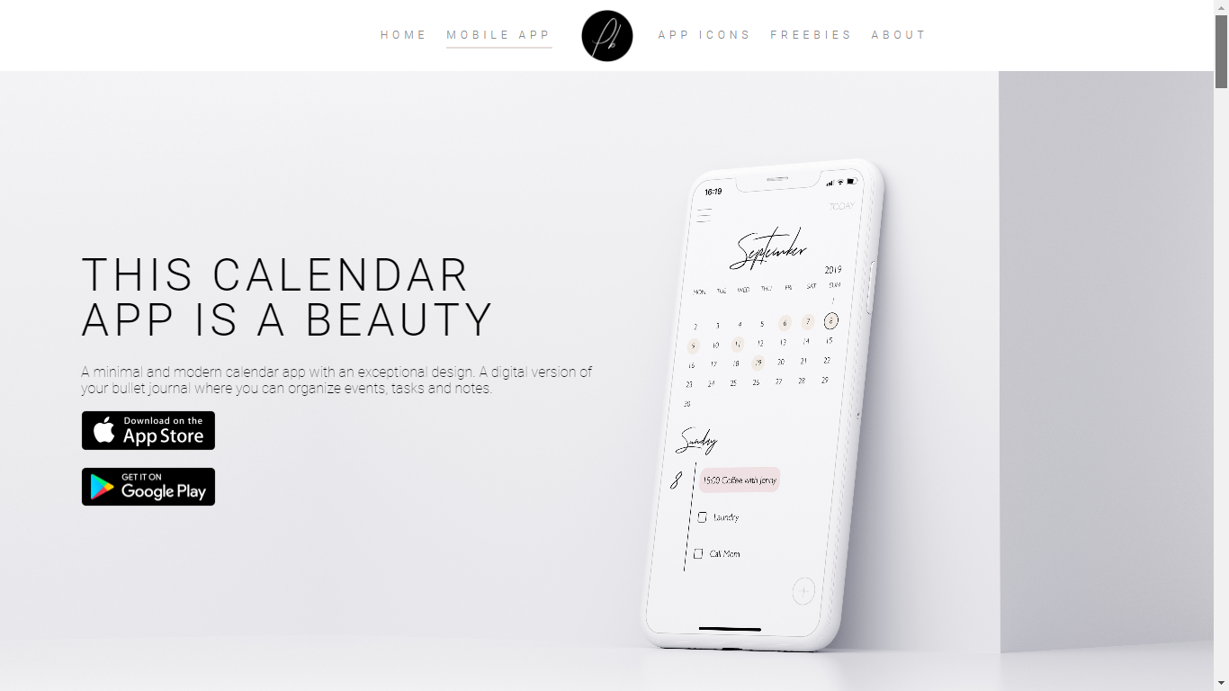 PLANBELLA - Planner App Home Page