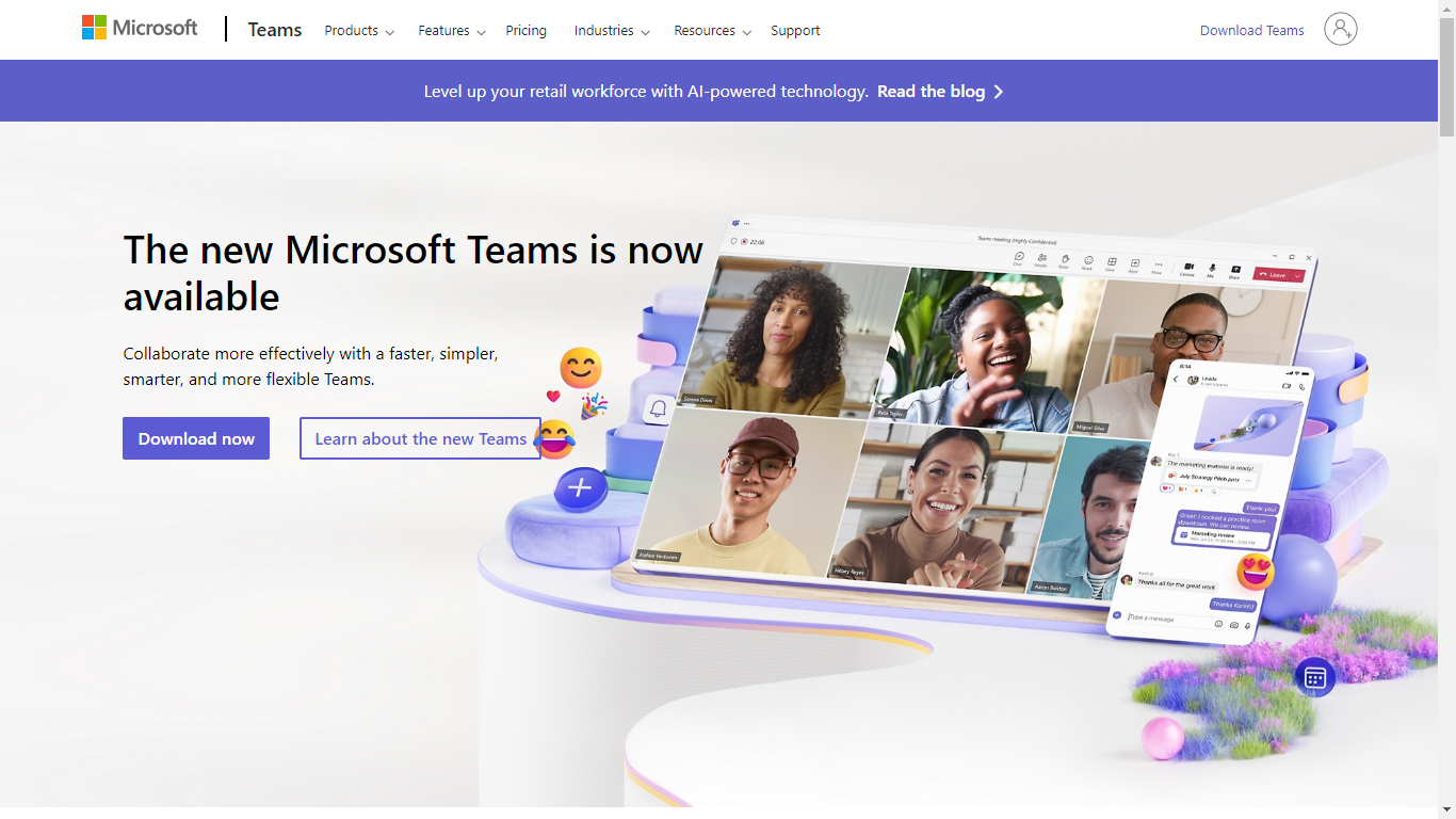 Microsoft Teams Home Page