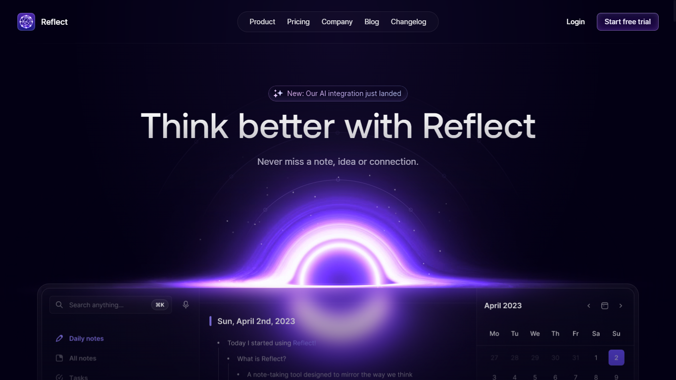 Reflect Home Page