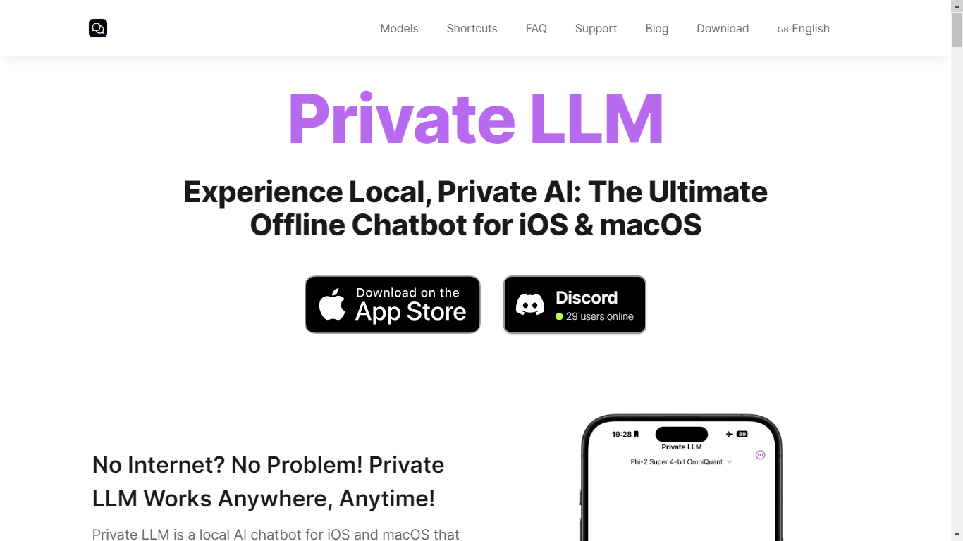 Private LLM Home Page
