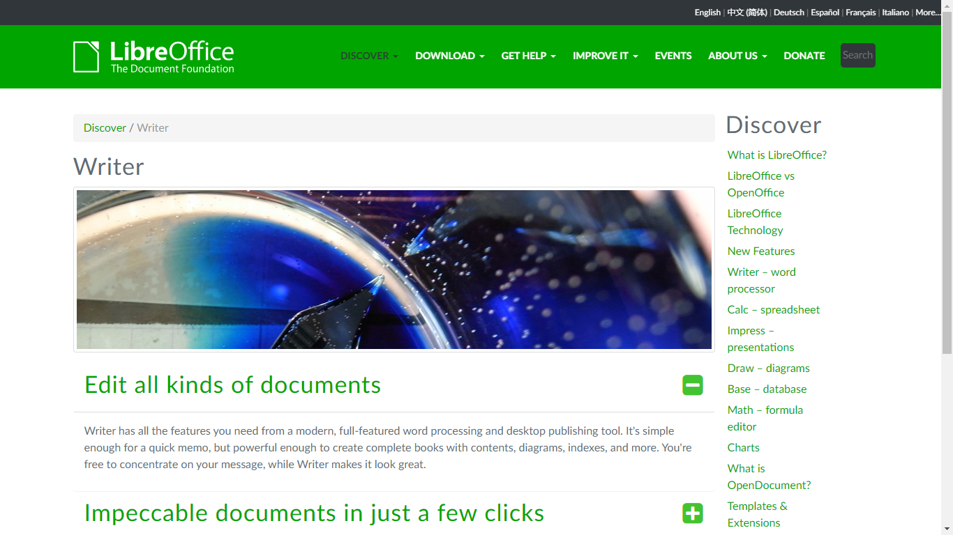 LibreOffice Writer Home Page