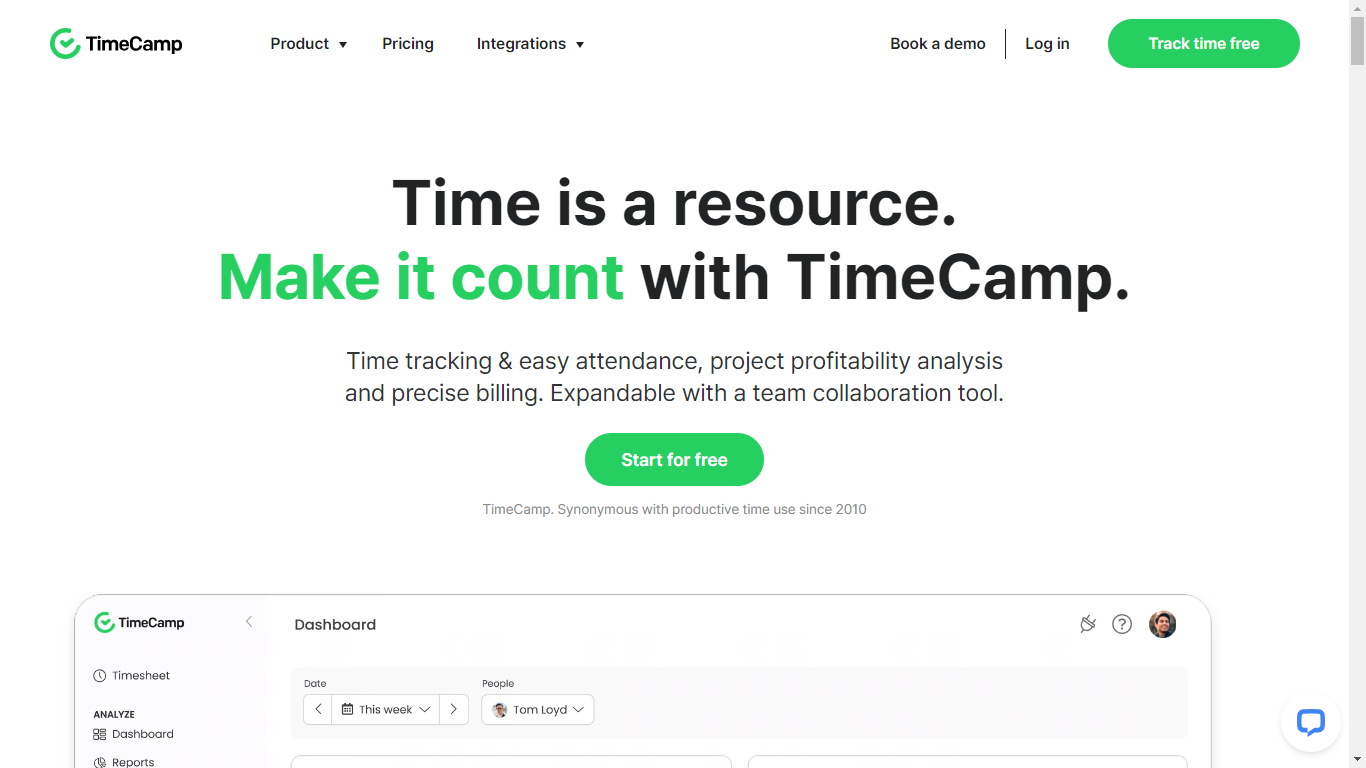 TimeCamp Home Page