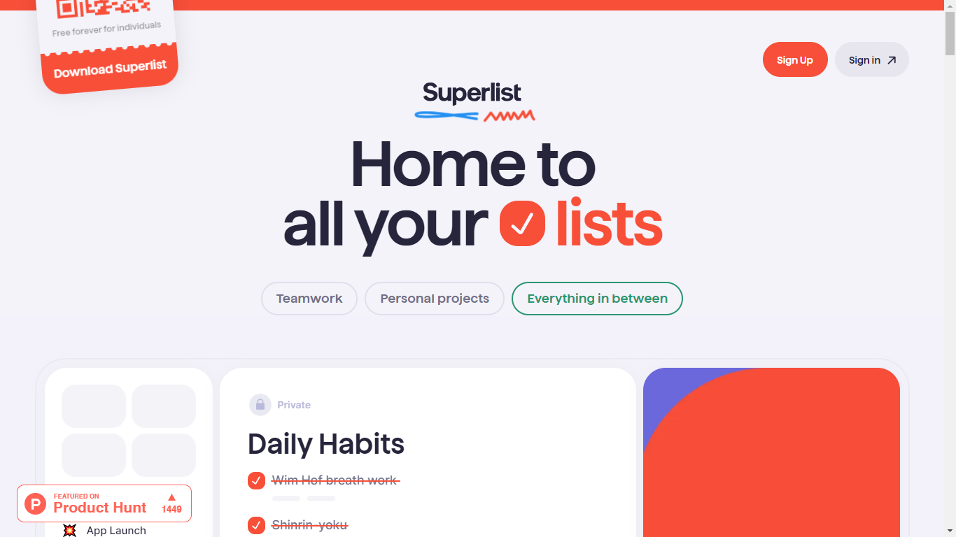 Superlist Home Page