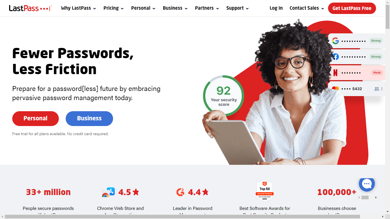 LastPass Home Page