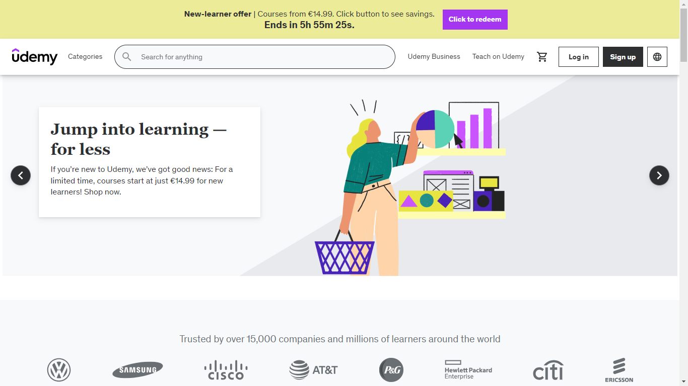 Udemy Home Page