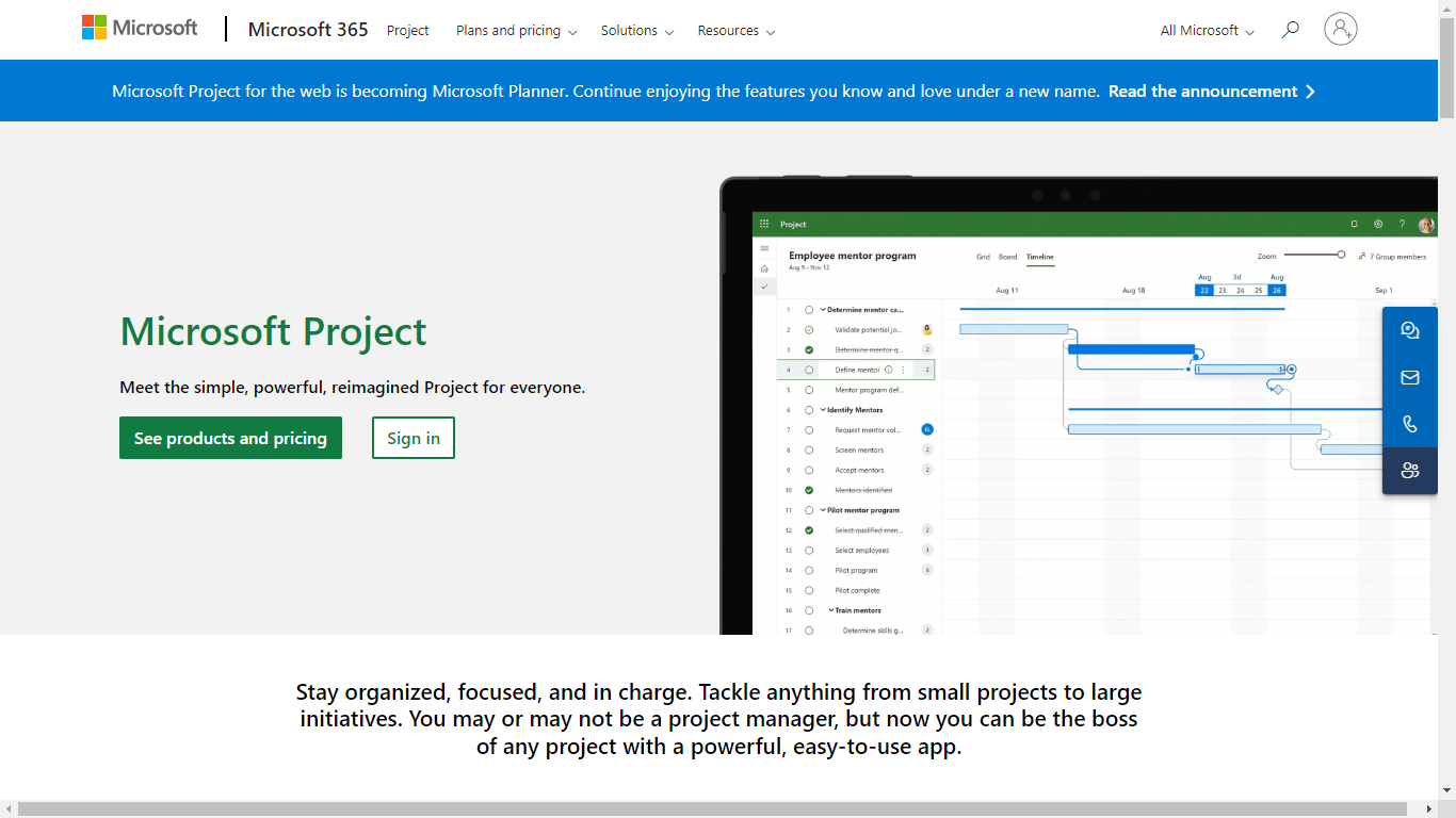 Microsoft Project Home Page
