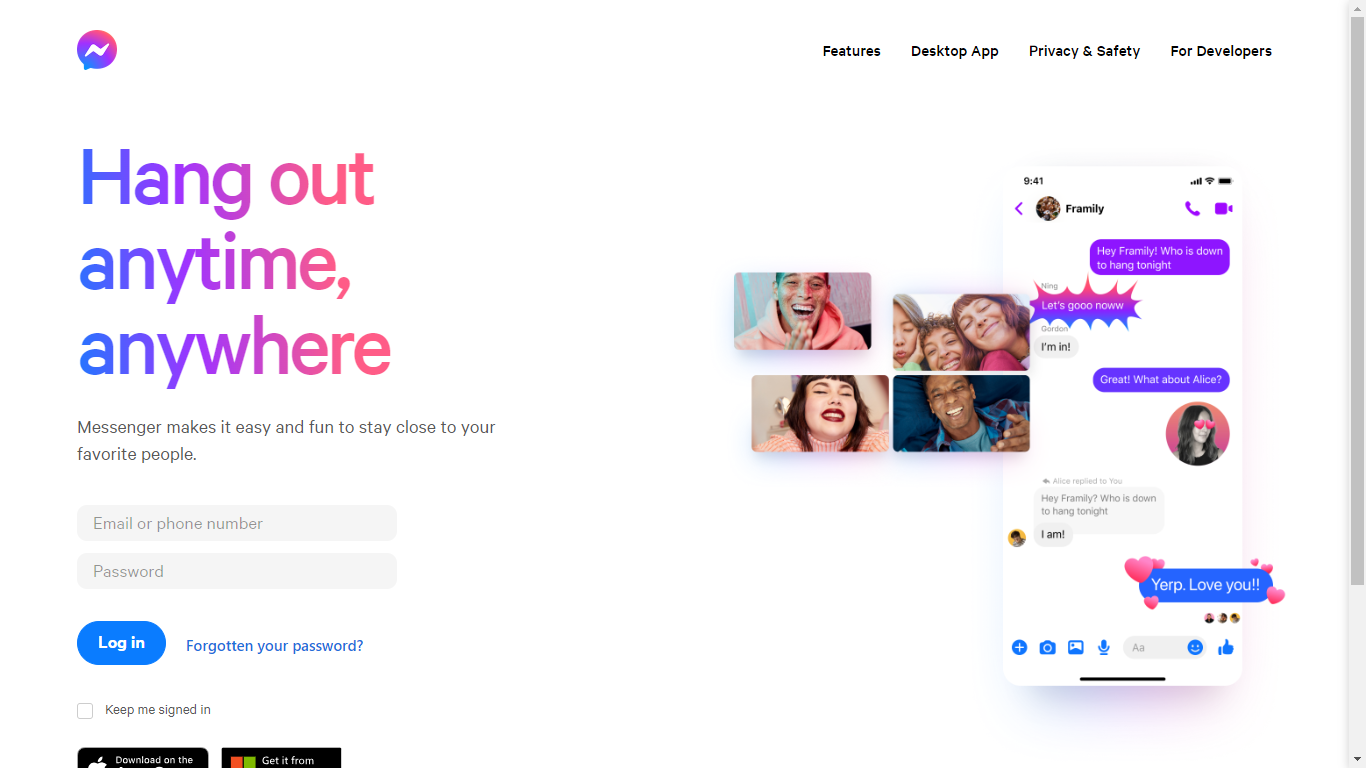 Messenger Home Page
