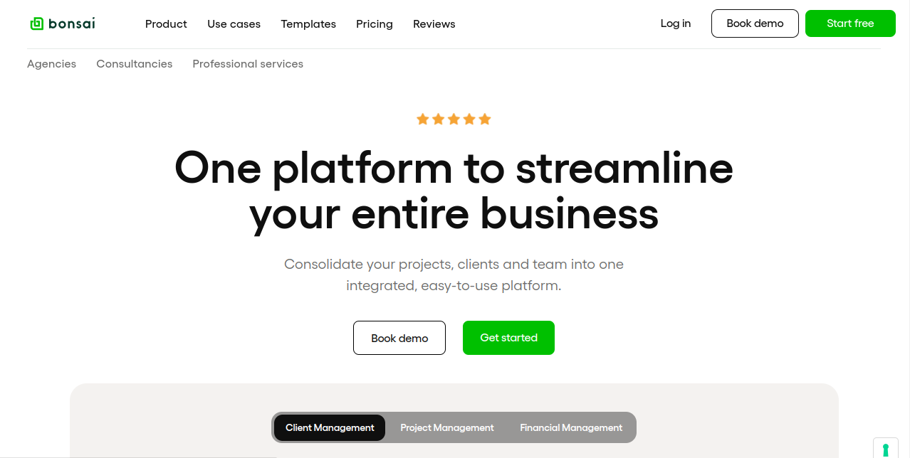 Bonsai Agency Software Home Page