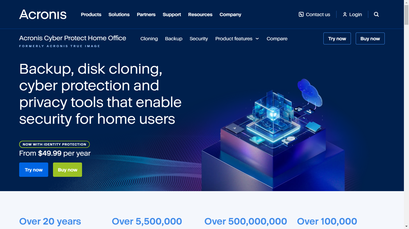Acronis True Image Home Page