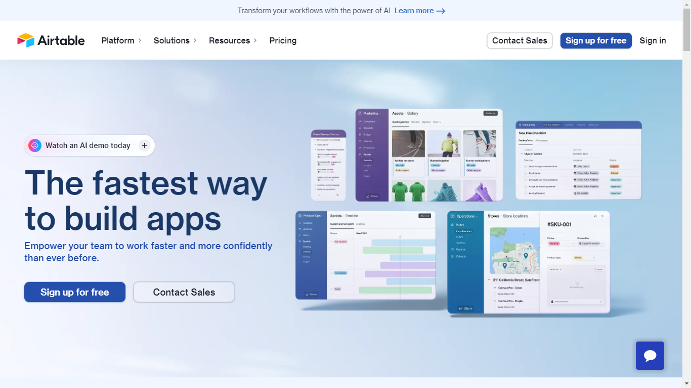 Airtable Home Page