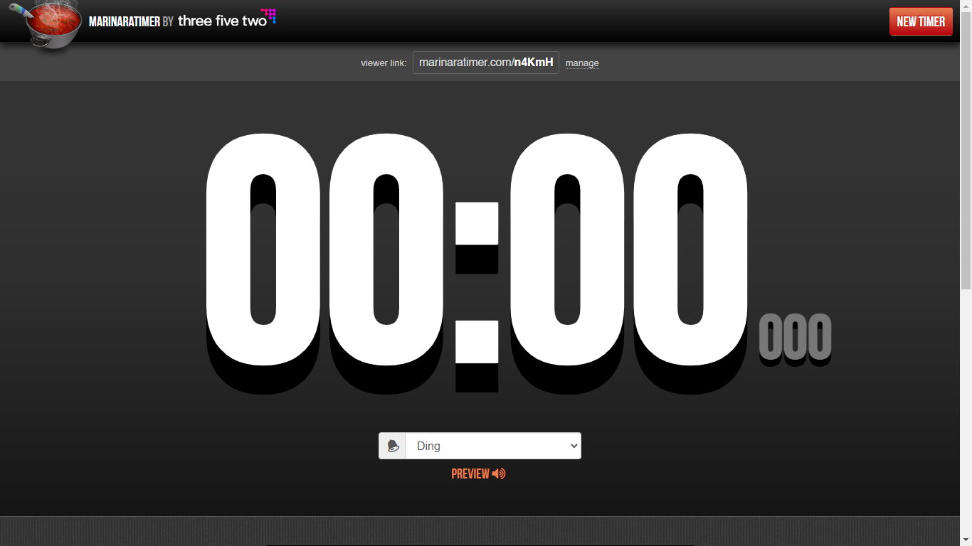 Marinara Timer Home Page