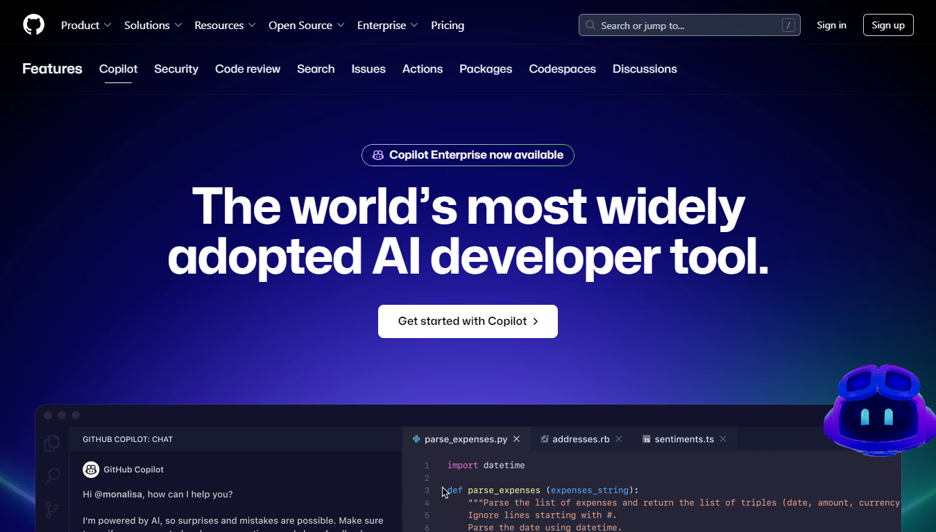 GitHub Copilot Home Page