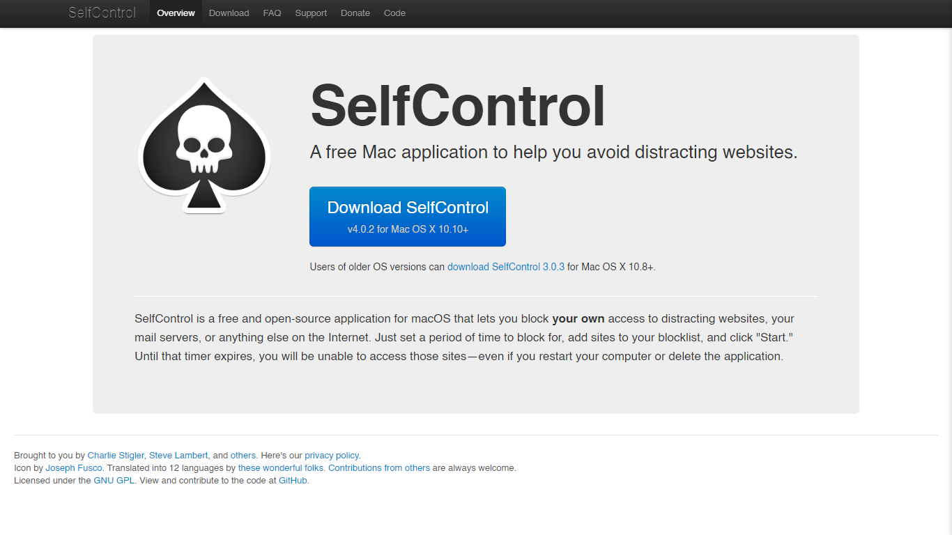 SelfControl Home Page