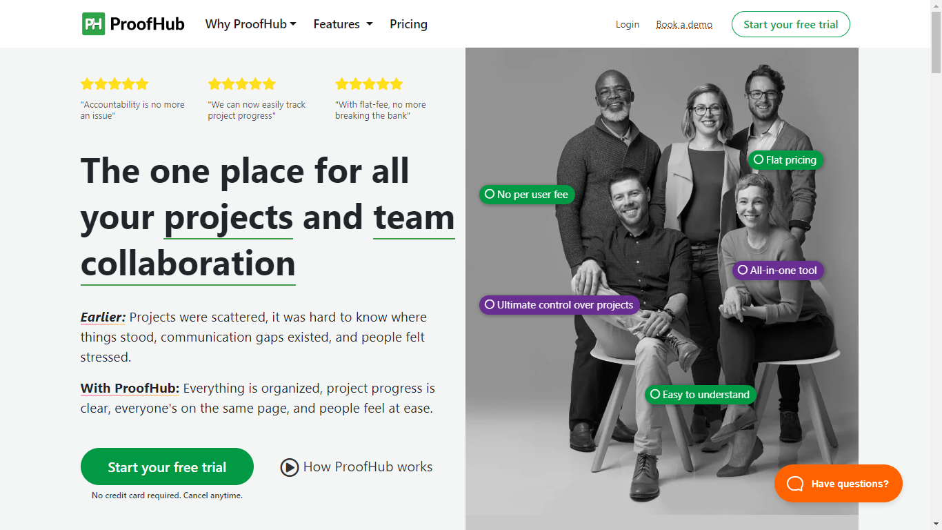ProofHub Home Page
