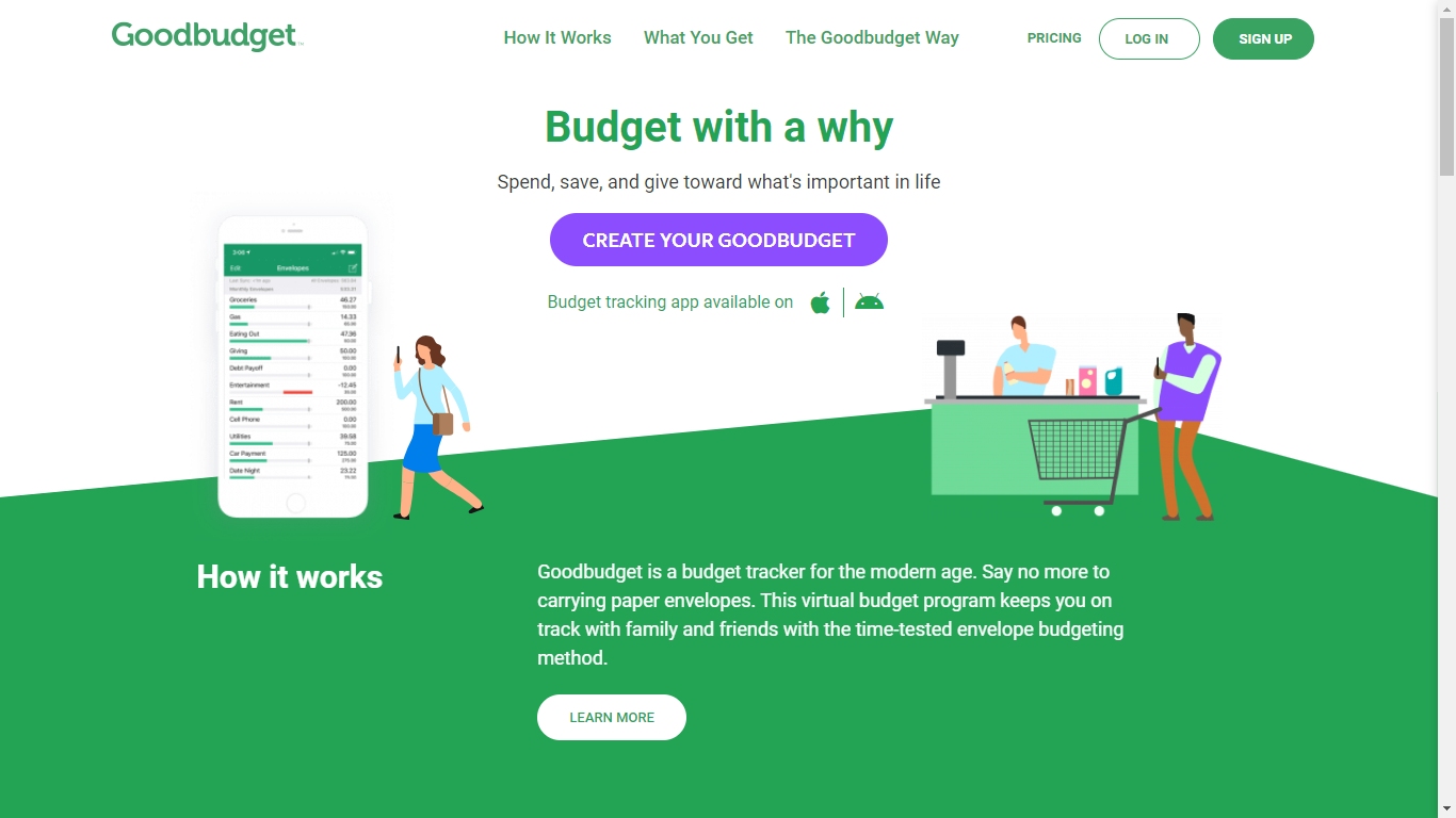 Goodbudget Home Page