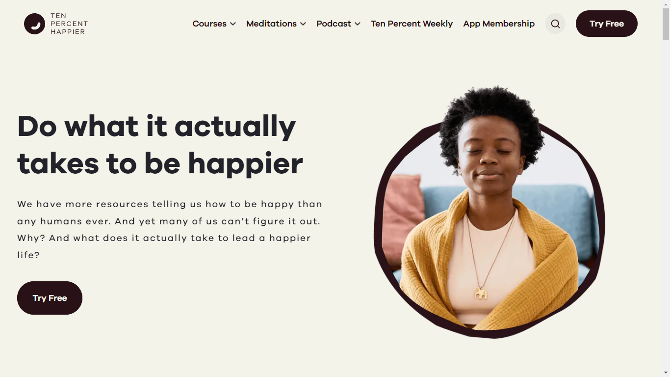 Ten Percent Happier Home Page