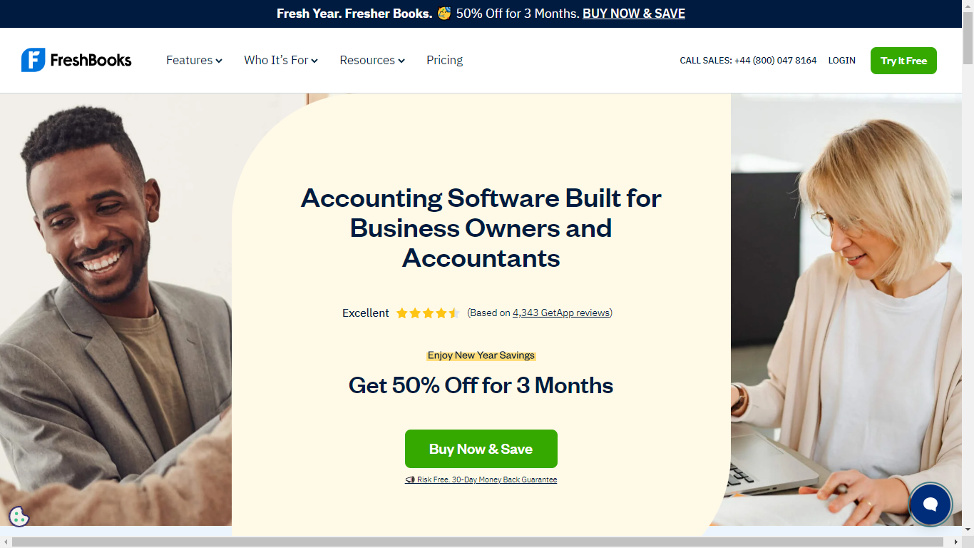 FreshBooks Home Page