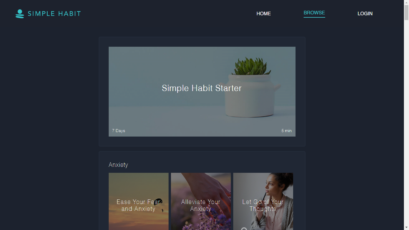 Simple Habit Home Page