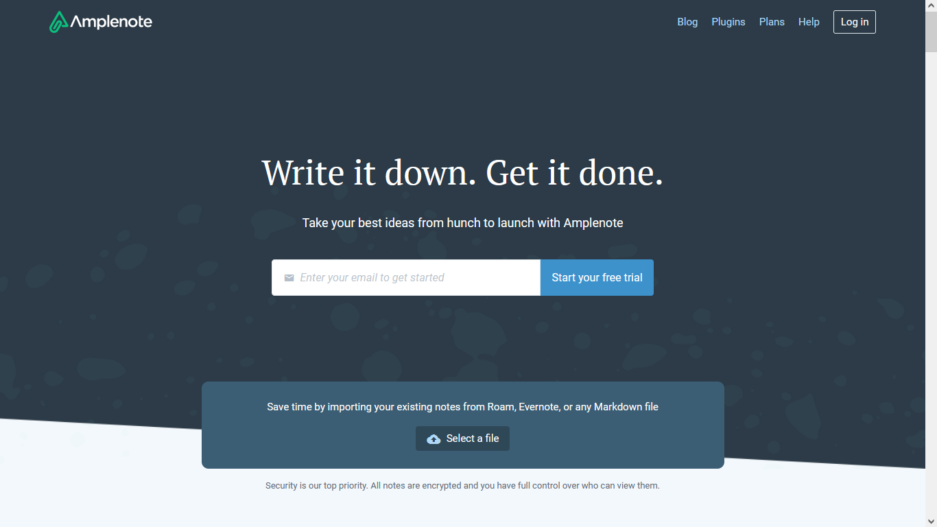 Amplenote Home Page