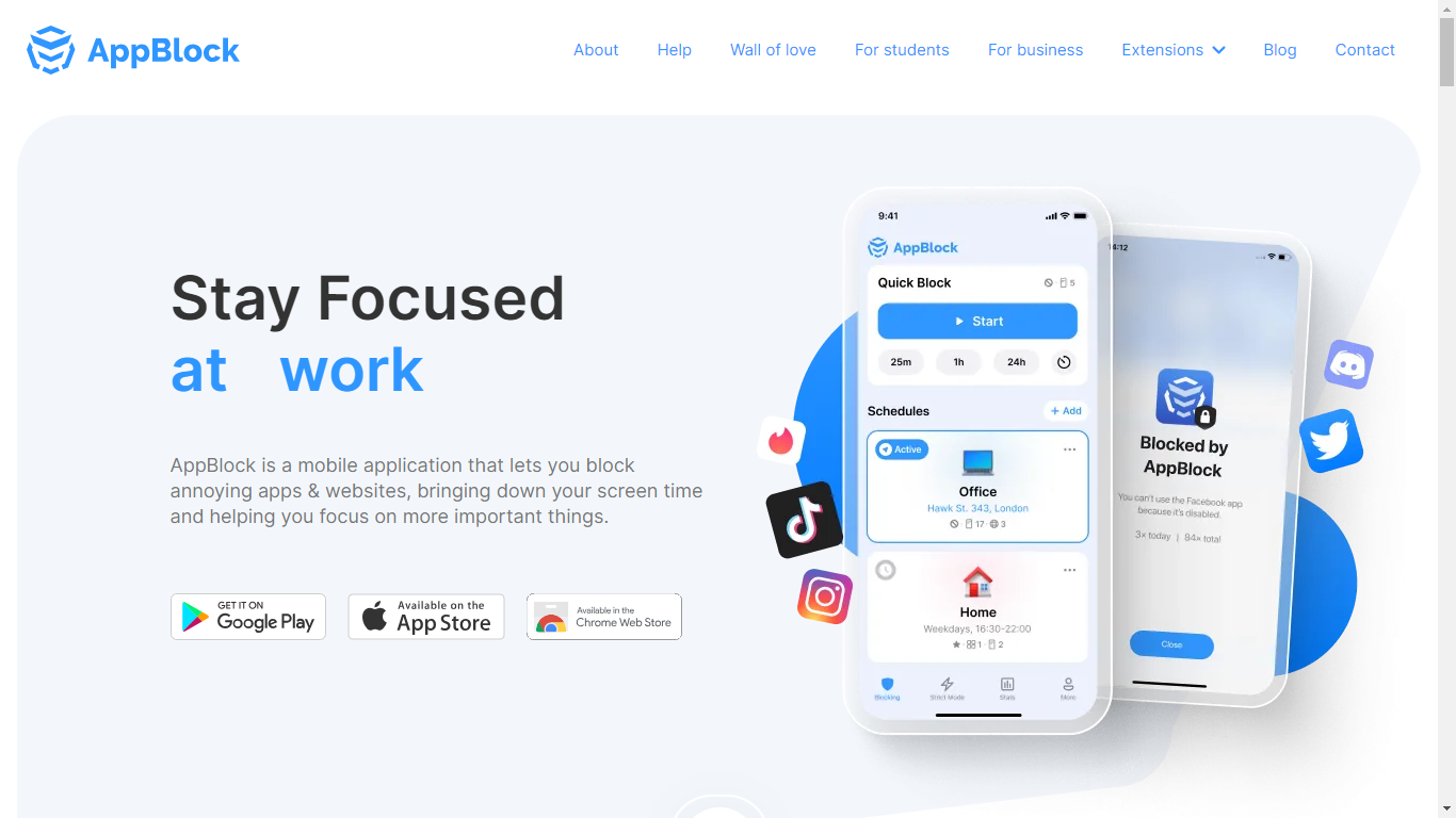 AppBlock Home Page