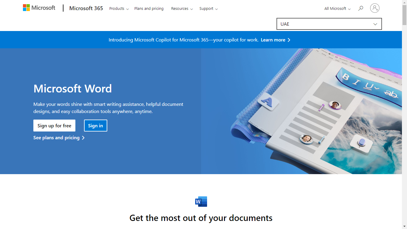 Microsoft Word Home Page