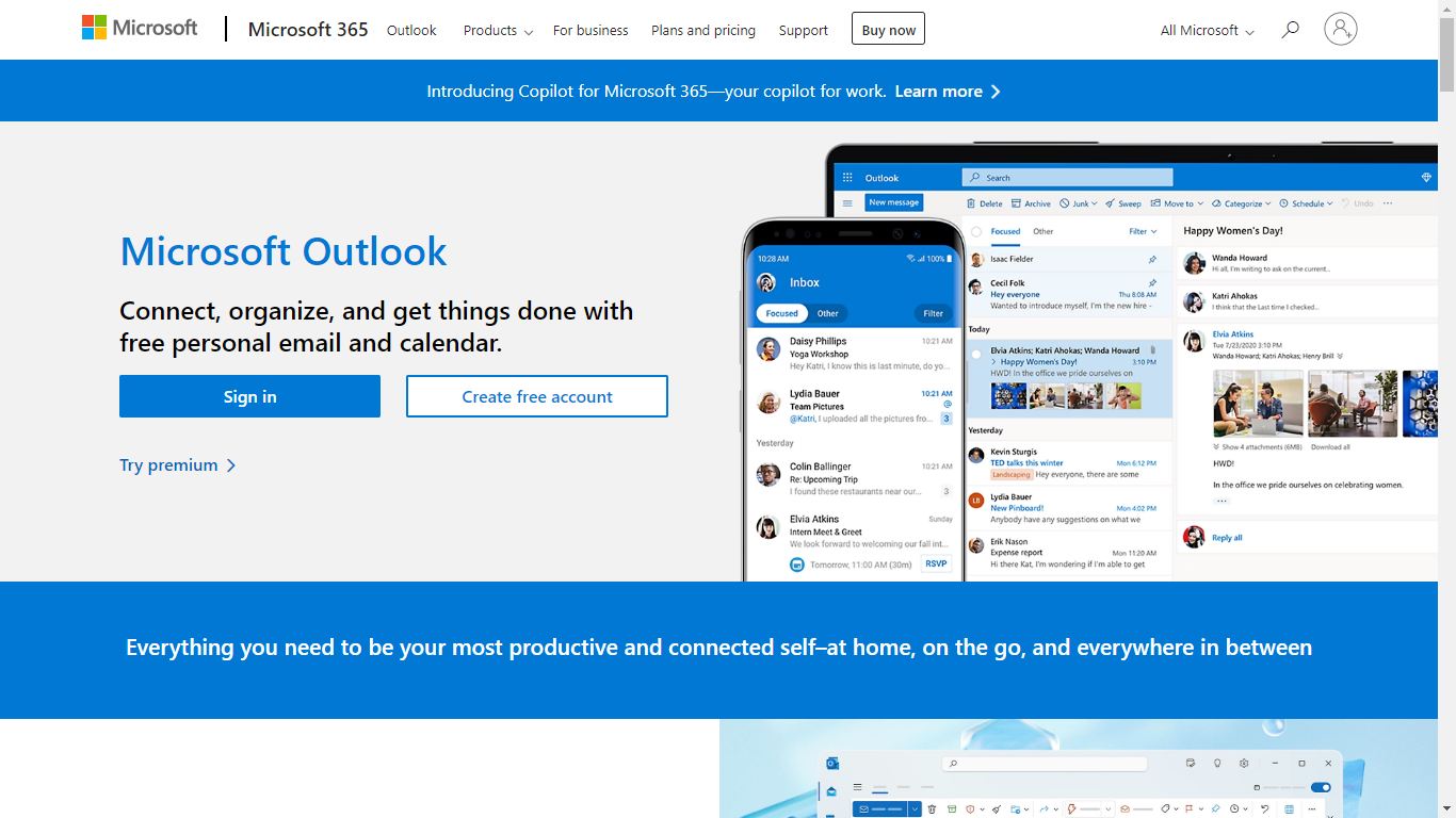 Microsoft Outlook Home Page