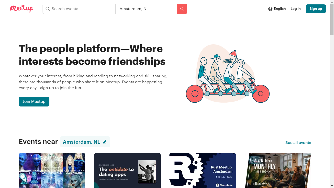 Meetup Home Page