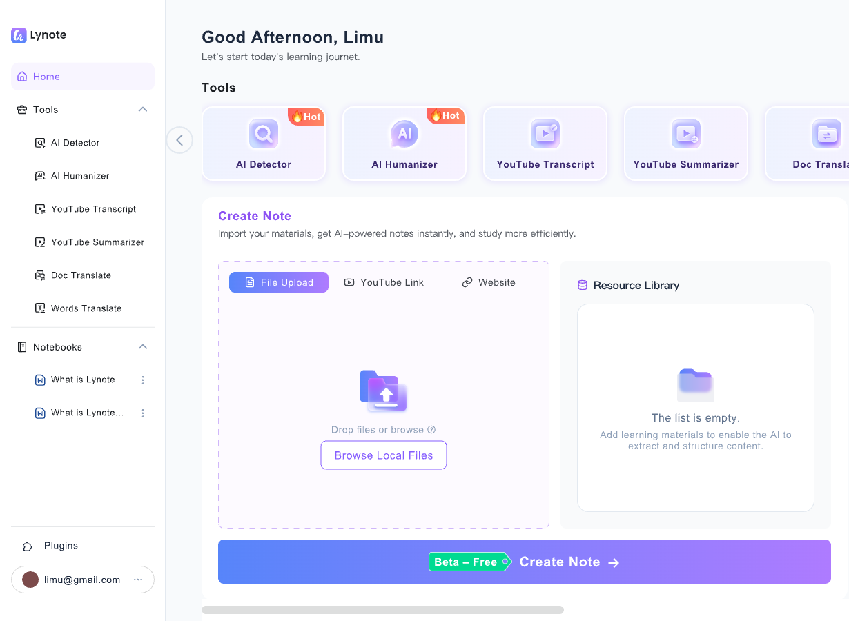 Lynote Home Page