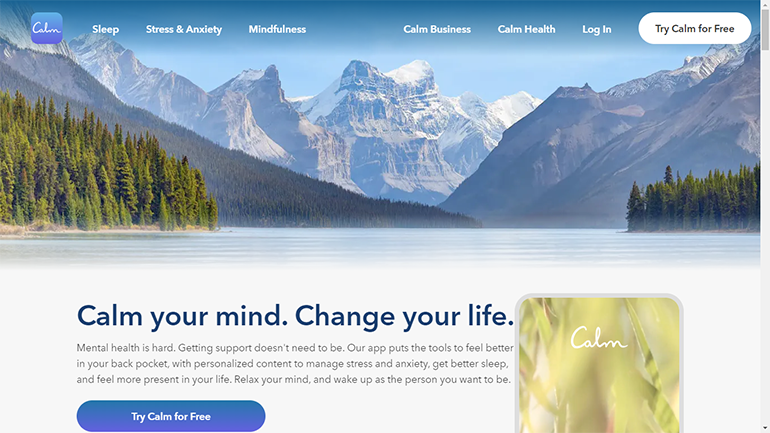 Calm Home Page