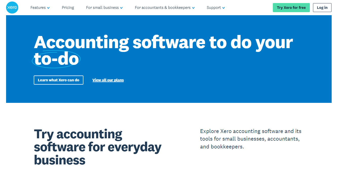 Xero Home Page